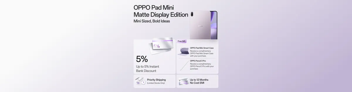 Oppo Pad Mini Matte Display Edition Launches in India at Rs 94,999, Sale From October 29